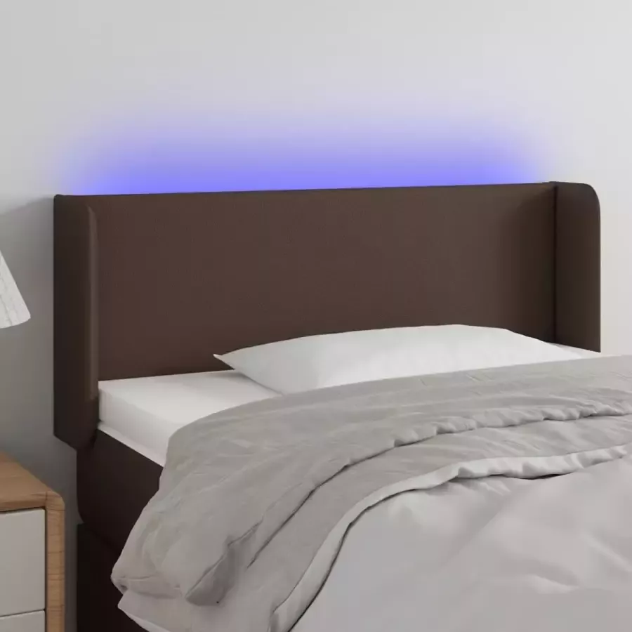 VIDAXL Hoofdbord LED 83x16x78 88 cm kunstleer bruin