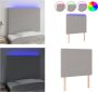 VidaXL Hoofdbord LED 90x5x118 128 cm stof lichtgrijs Hoofdbord Hoofdborden Hoofdeinde Houten Hoofdbord - Thumbnail 2