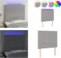 VidaXL Hoofdbord LED 90x5x118 128 cm stof lichtgrijs Hoofdbord Hoofdborden Hoofdeinde Houten Hoofdbord - Thumbnail 3