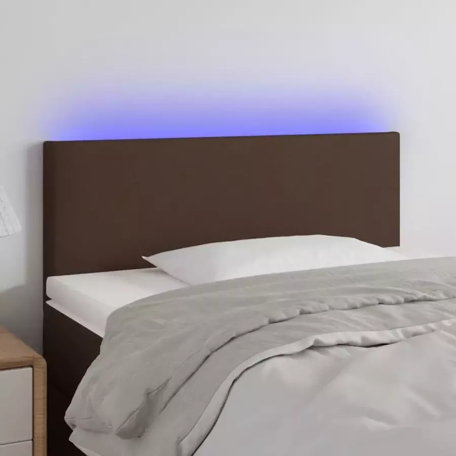 VIDAXL Hoofdbord LED 90x5x78 88 cm kunstleer bruin
