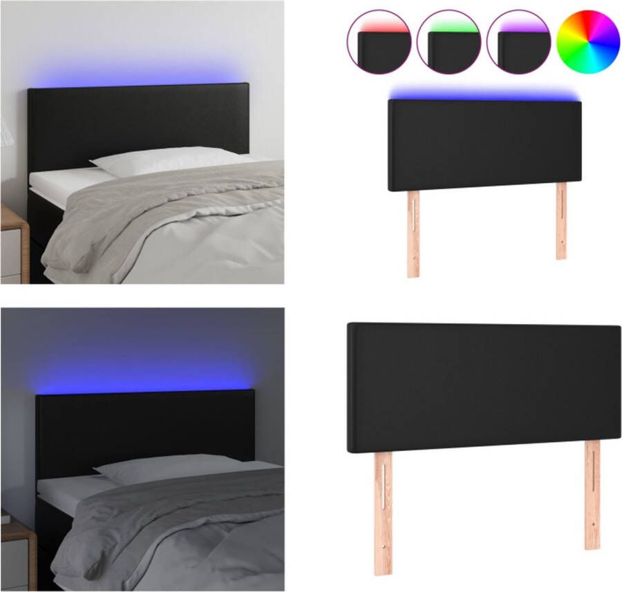 VidaXL Hoofdbord LED 90x5x78 88 cm kunstleer zwart Hoofdbord Hoofdborden Hoofdeinde Houten Hoofdbord