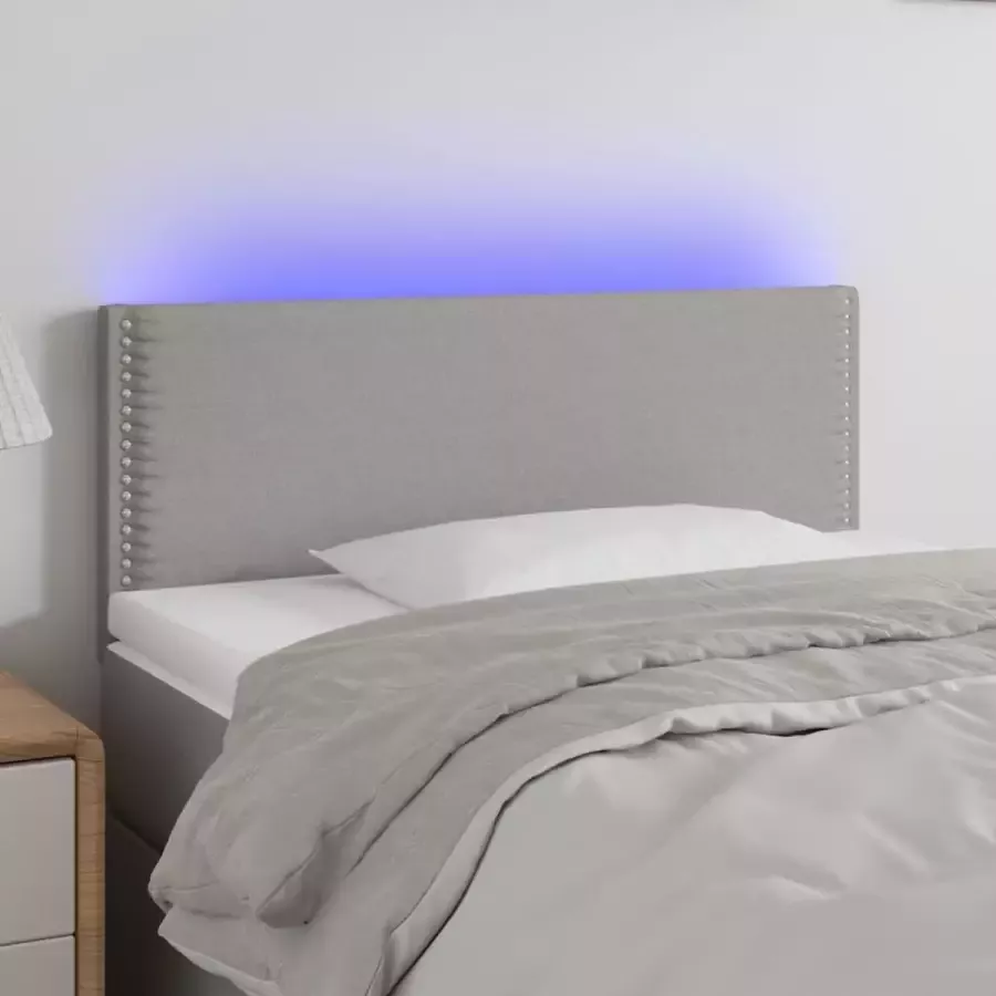 VIDAXL Hoofdbord LED 90x5x78 88 cm stof lichtgrijs
