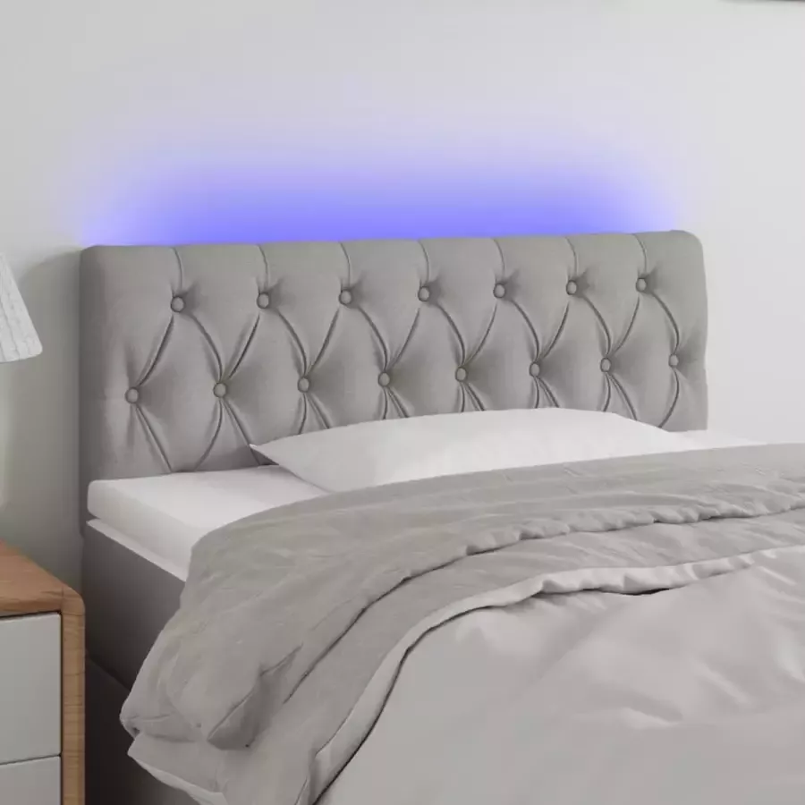 VIDAXL Hoofdbord LED 90x7x78 88 cm stof lichtgrijs