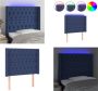 VidaXL Hoofdbord LED 93x16x118 128 cm stof blauw Hoofdbord Hoofdborden Hoofdeinde Houten Hoofdbord - Thumbnail 3