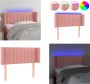 VidaXL Hoofdbord LED 93x16x78 88 cm fluweel roze Hoofdbord Hoofdborden Hoofdeinde Houten Hoofdbord - Thumbnail 2