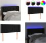 VidaXL Hoofdbord LED 93x16x78 88 cm fluweel zwart Hoofdbord Hoofdborden Hoofdeinde Houten Hoofdbord - Thumbnail 2