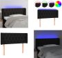 VidaXL Hoofdbord LED 93x16x78 88 cm stof zwart Hoofdbord Hoofdborden Hoofdeinde Houten Hoofdbord - Thumbnail 1