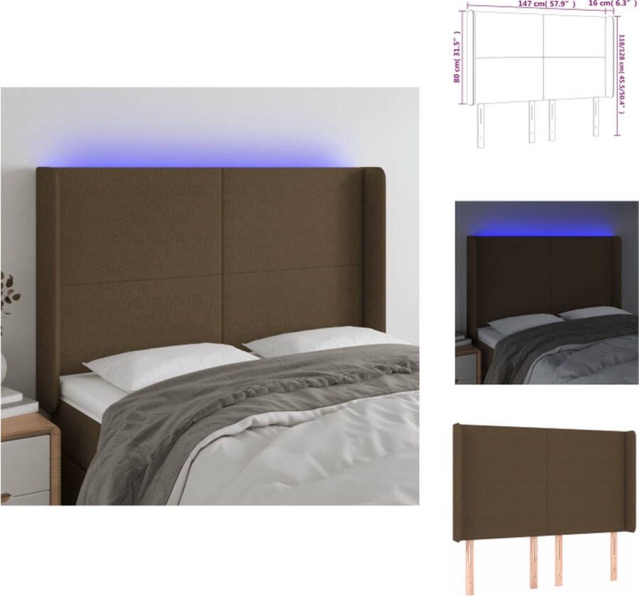 VidaXL Hoofdbord Duurzaam LED-verlichting Verstelbaar Comfortabele ondersteuning Snijdbare LED-strip Bedonderdeel - Foto 4