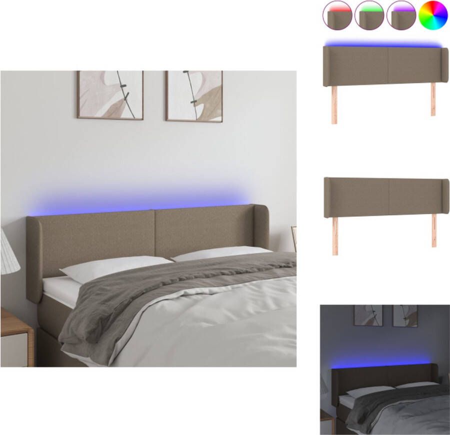 VidaXL Hoofdbord LED-verlichting Verstelbare hoogte Comfortabele ondersteuning Snijdbare LED-strip Bedonderdeel