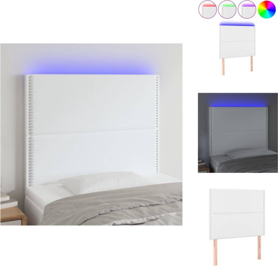 VidaXL Hoofdbord LED-verlichting Verstelbare hoogte Duurzaam kunstleer Kleurrijk Snijdbare LED-strip Bedonderdeel