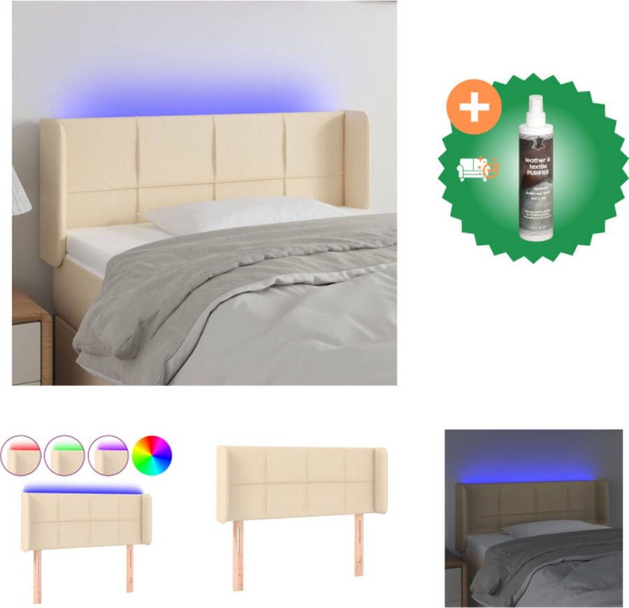 VidaXL Hoofdbord LED Vermelde Kleur 103 x 16 x 78 88 cm Stijlvol en verstelbaar Bedonderdeel Inclusief Reiniger