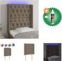 VidaXL LED Hoofdbord Klassiek Hoofdeinden Afmeting- 83x16x118 128 cm Kleur- Taupe Ken- Duurzaam Bedonderdeel Inclusief Reiniger - Thumbnail 2