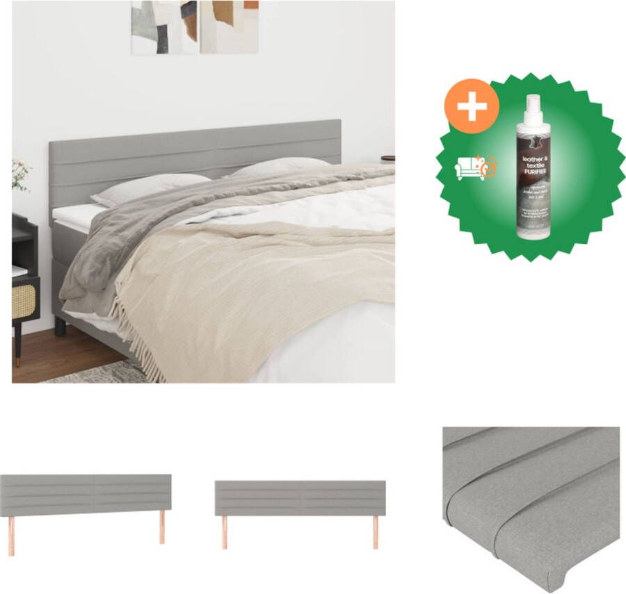 VidaXL Hoofdbord Bed 80x5x118 128 cm Lichtgrijs Duurzaam Stabiel Verstelbare hoogte Comfortabele ondersteuning 2x hoofdeind Bedonderdeel Inclusief Reiniger