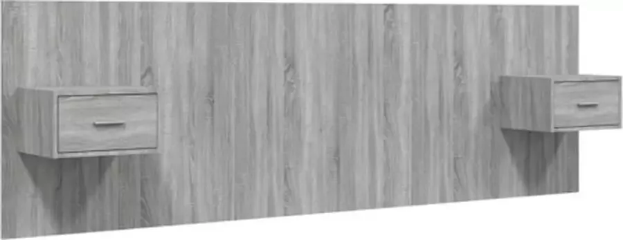 VIDAXL Hoofdbord met kastjes bewerkt hout grijs sonoma eikenkleurig - Foto 3