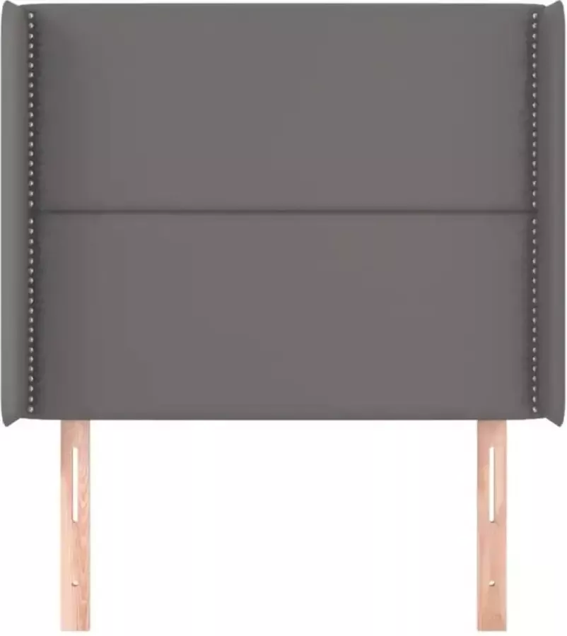 VIDAXL Hoofdbord met randen 103x16x118 128 cm kunstleer grijs - Foto 2