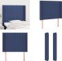 VidaXL Hoofdbord met randen 103x16x118 128 cm stof blauw Hoofdbord Hoofdborden Hoofdeinde Houten Hoofdbord - Thumbnail 3