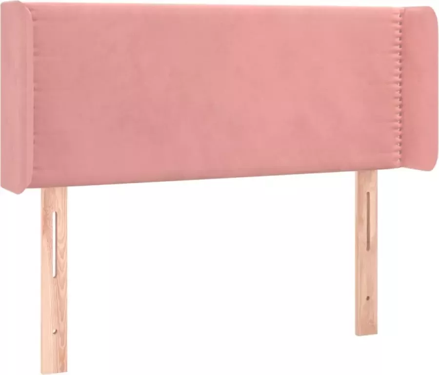 VidaXL Hoofdbord met randen 103x16x78 88 cm fluweel roze - Foto 3