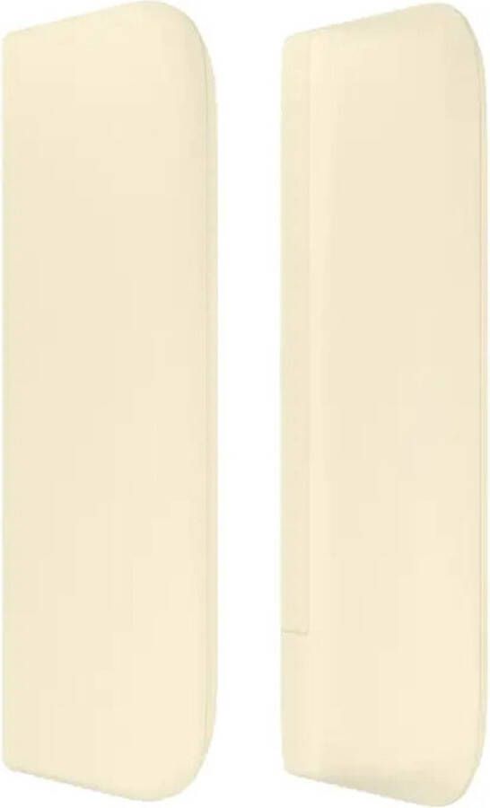 VIDAXL Hoofdbord met randen 103x16x78 88 cm kunstleer crèmekleurig - Foto 7