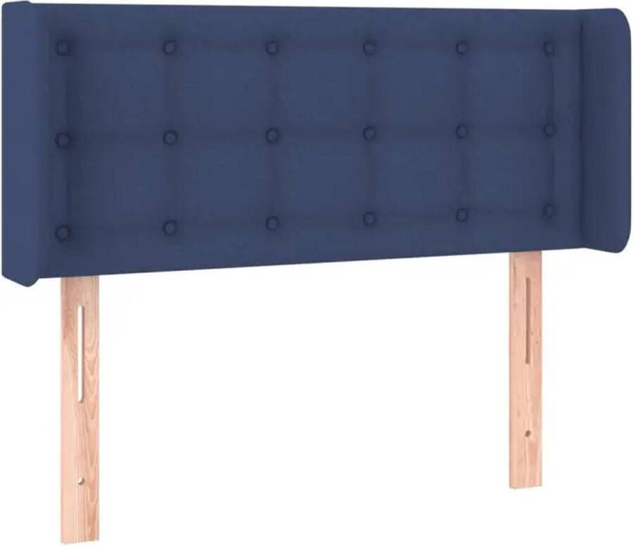 VIDAXL Hoofdbord met randen 103x16x78 88 cm stof blauw - Foto 3