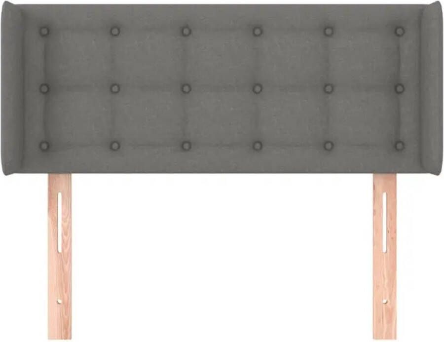 VIDAXL Hoofdbord met randen 103x16x78 88 cm stof donkergrijs - Foto 4