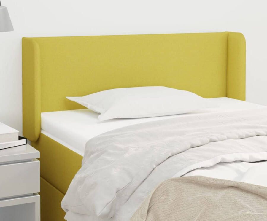 VidaXL Hoofdbord met randen 103x16x78 88 cm stof groen - Foto 3