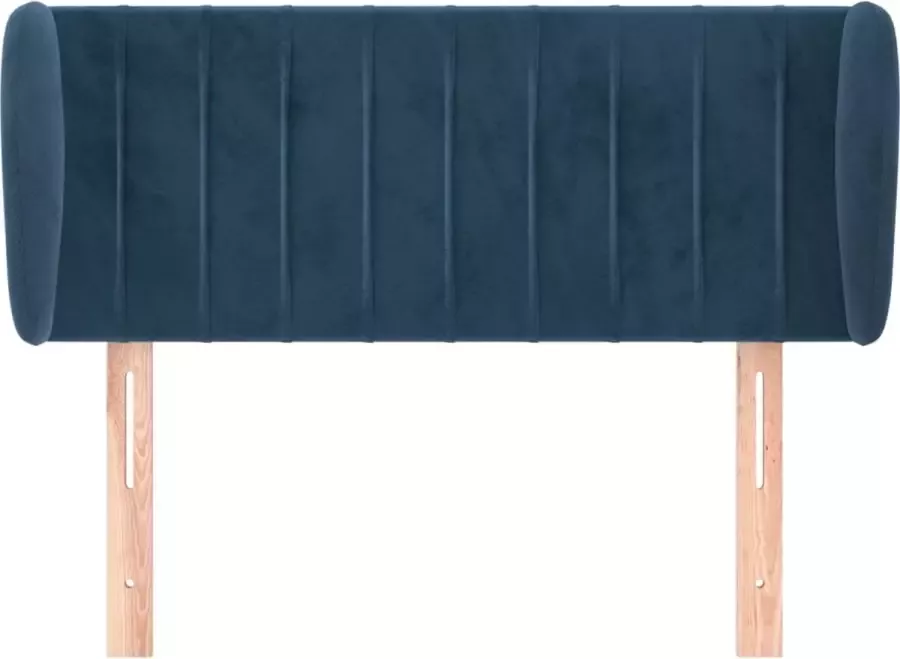 VIDAXL Hoofdbord met randen 103x23x78 88 cm fluweel donkerblauw - Foto 2