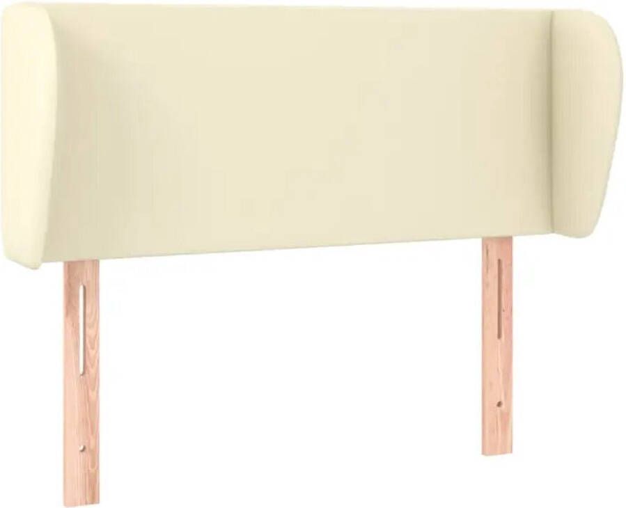VIDAXL Hoofdbord met randen 103x23x78 88 cm kunstleer crèmekleurig - Foto 3