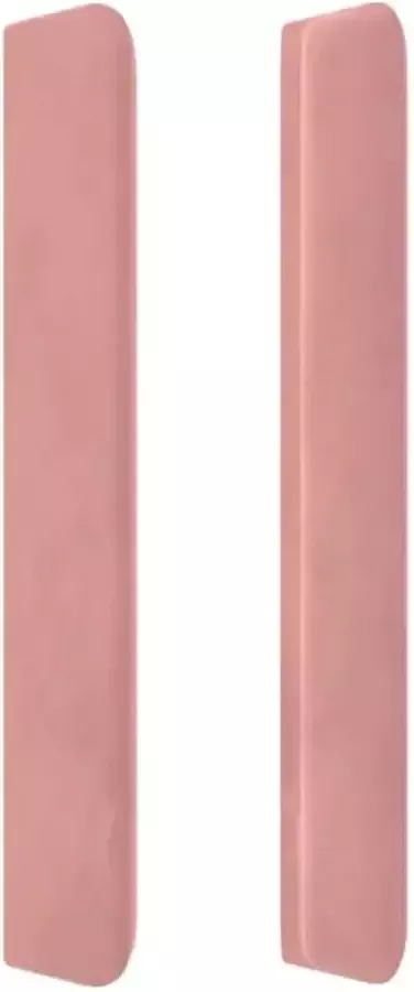 VIDAXL Hoofdbord met randen 147x16x118 128 cm fluweel roze - Foto 6