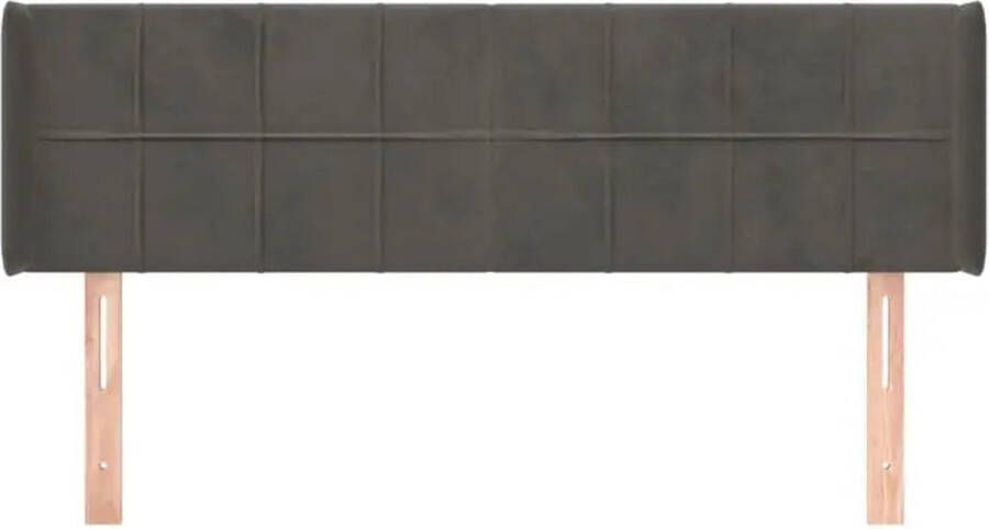 VIDAXL Hoofdbord met randen 147x16x78 88 cm fluweel donkergrijs - Foto 7