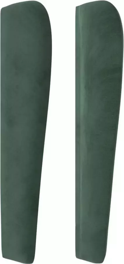 VidaXL Hoofdbord met randen 147x23x118 128 cm fluweel donkergroen - Foto 4