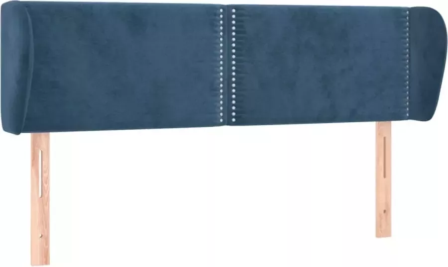 VIDAXL Hoofdbord met randen 147x23x78 88 cm fluweel donkerblauw - Foto 2