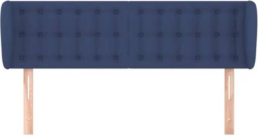 VidaXL Hoofdbord met randen 147x23x78 88 cm stof blauw - Foto 4