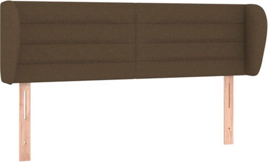 VIDAXL Hoofdbord met randen 147x23x78 88 cm stof donkerbruin - Foto 3