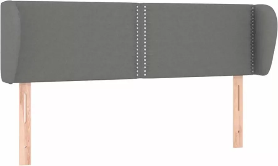 VidaXL Hoofdbord met randen 147x23x78 88 cm stof donkergrijs - Foto 4