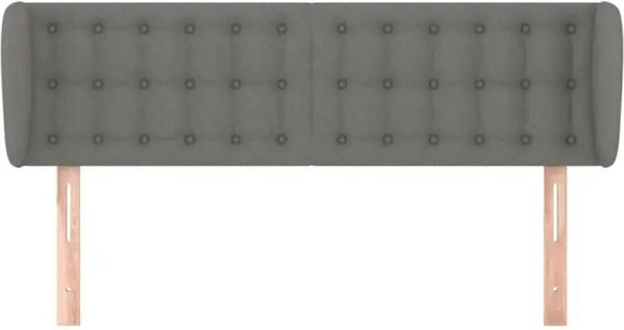 VIDAXL Hoofdbord met randen 147x23x78 88 cm stof donkergrijs - Foto 4
