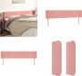 VidaXL Hoofdbord met randen 163x16x78 88 cm fluweel roze Hoofdbord Hoofdborden Hoofdeinde Houten Hoofdbord - Thumbnail 2