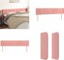 VidaXL Hoofdbord met randen 163x16x78 88 cm fluweel roze Hoofdbord Hoofdborden Hoofdeinde Houten Hoofdbord - Thumbnail 1