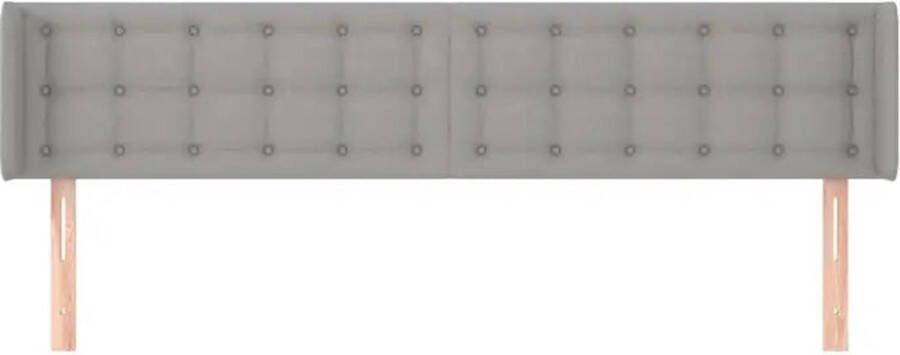 VIDAXL Hoofdbord met randen 163x16x78 88 cm stof lichtgrijs - Foto 5