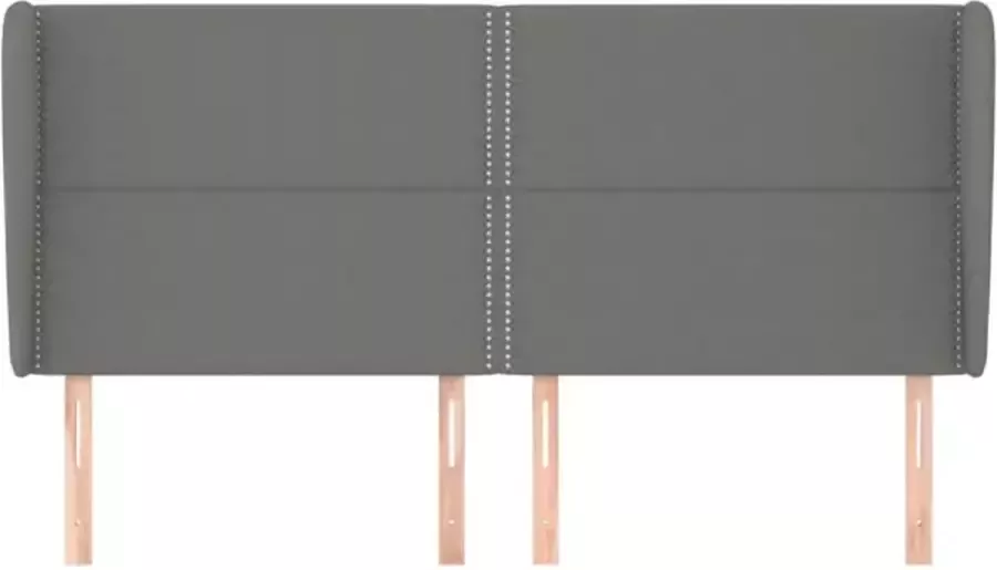 VIDAXL Hoofdbord met randen 163x23x118 128 cm stof donkergrijs - Foto 5