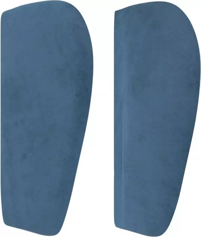 VIDAXL Hoofdbord met randen 163x23x78 88 cm fluweel donkerblauw - Foto 3