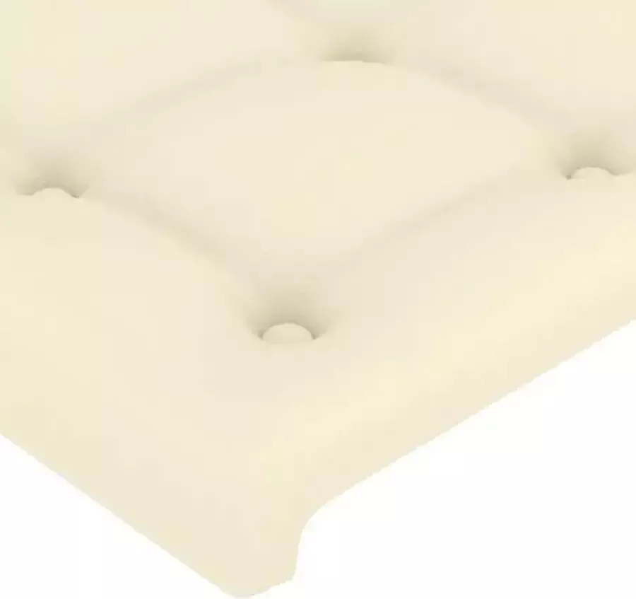 VidaXL Hoofdbord met randen 183x16x118 128 cm kunstleer crèmekleurig - Foto 3
