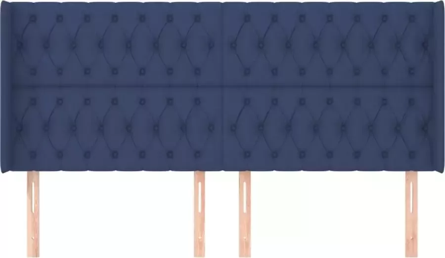 VIDAXL Hoofdbord met randen 183x16x118 128 cm stof blauw - Foto 3