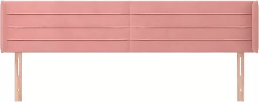 VIDAXL Hoofdbord met randen 183x16x78 88 cm fluweel roze - Foto 4