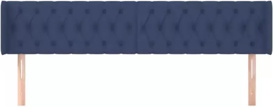 VIDAXL Hoofdbord met randen 183x16x78 88 cm stof blauw - Foto 3
