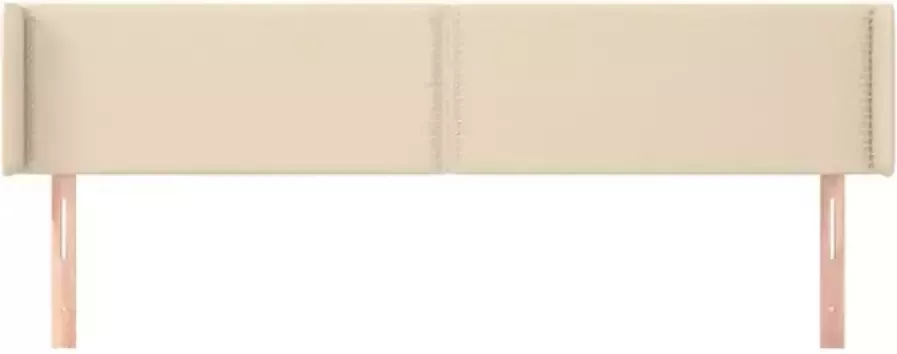 VIDAXL Hoofdbord met randen 183x16x78 88 cm stof crèmekleurig - Foto 4