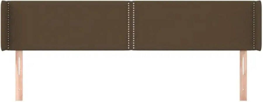VidaXL Hoofdbord met randen 183x16x78 88 cm stof donkerbruin - Foto 3