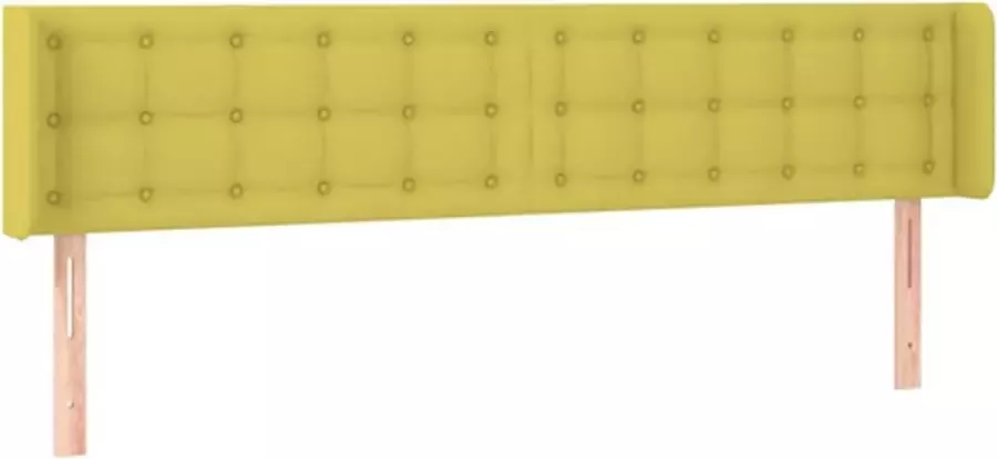 VidaXL Hoofdbord met randen 183x16x78 88 cm stof groen - Foto 2