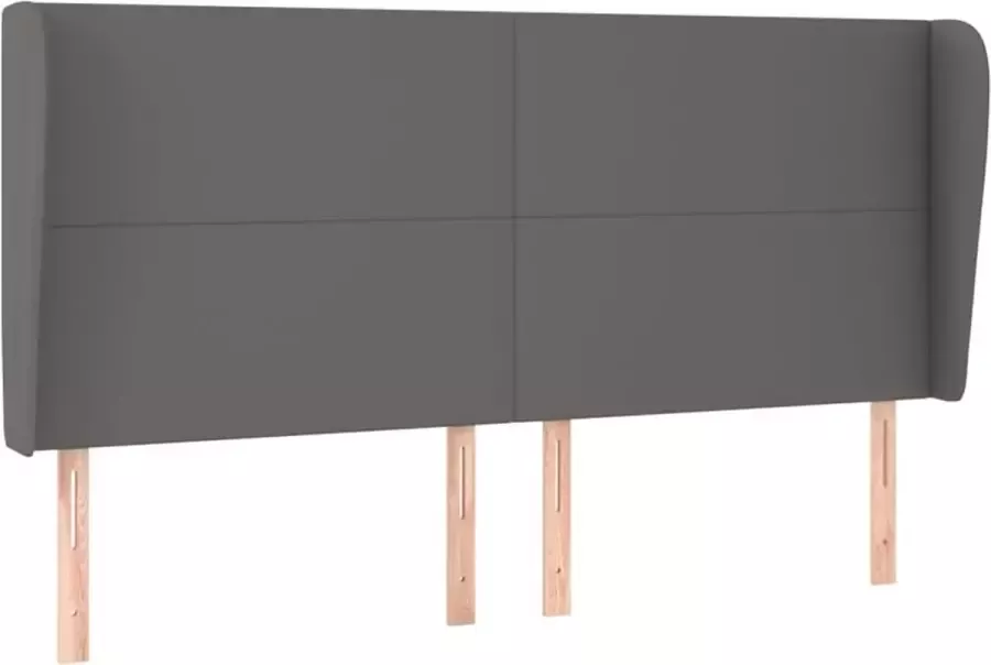 VIDAXL Hoofdbord met randen 183x23x118 128 cm kunstleer grijs - Foto 1