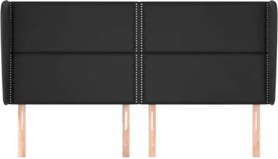 VIDAXL Hoofdbord met randen 183x23x118 128 cm kunstleer zwart - Foto 3