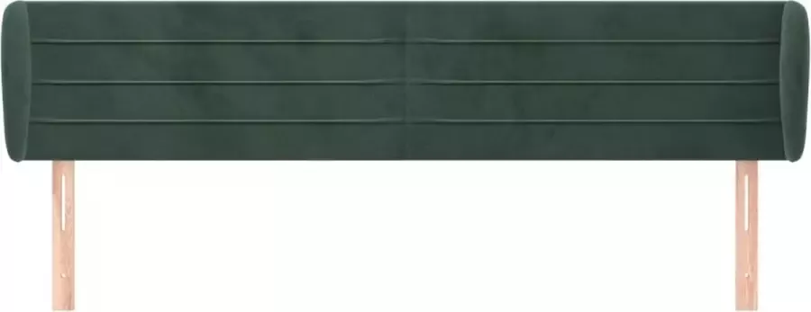 VidaXL Hoofdbord met randen 183x23x78 88 cm fluweel donkergroen - Foto 3
